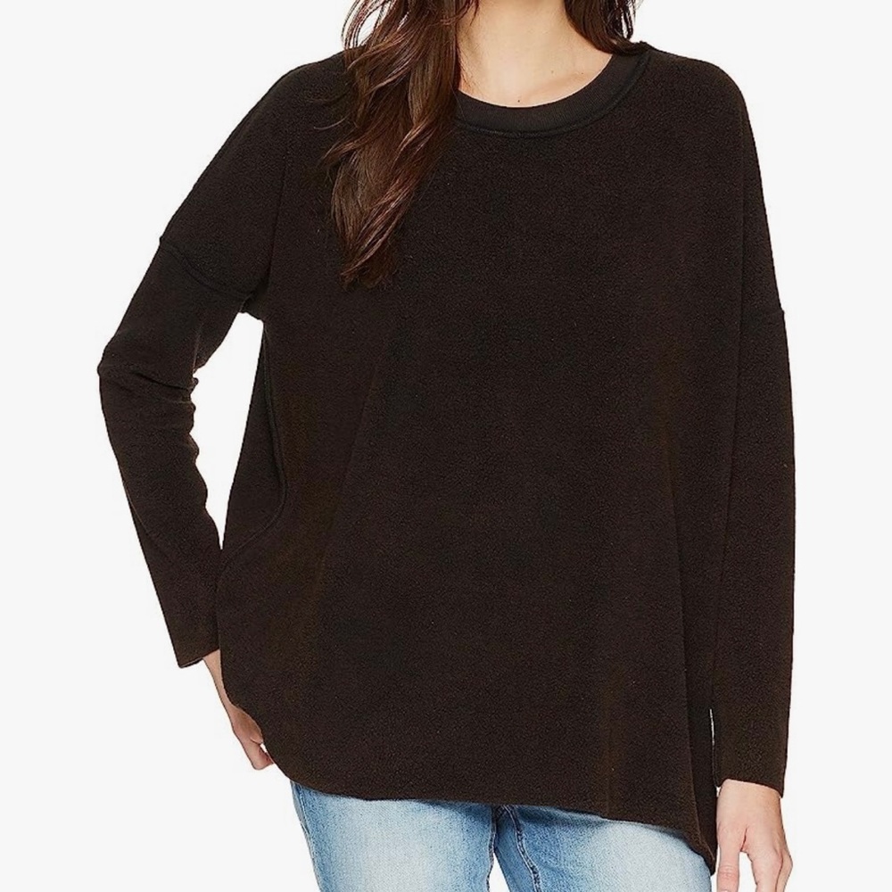 Free People | Brown Washed Ashore Crew Neck Sweater Sweatshirt Size Small